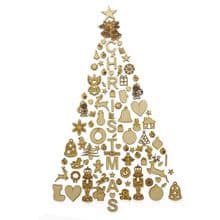 Christmas Tree Wall Display Decoration Laser Cut from 3mm MDF Self Assembly Set